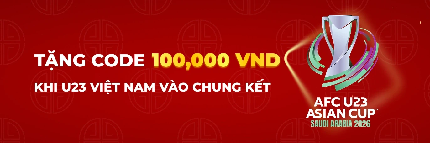 K88 Tặng Gift Code 100,000 VND khi U23 Việt Nam giành vé vào Chung Kết (20/01/2026)